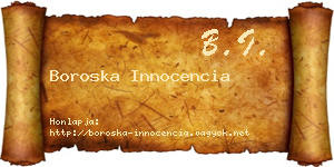 Boroska Innocencia névjegykártya